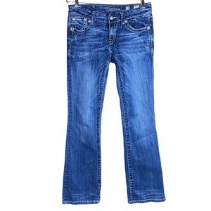 Miss Me Bootcut Buckle exclusive cross pocket jeans 28